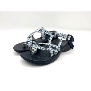 Chaco Classic Strappy Sport Sandal Aztec Design Blue Women's Size 6M